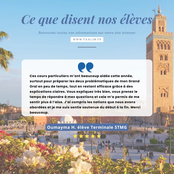 Témoignage d’une élève de Terminale STMG sur la préparation du Grand Oral avec Taalim